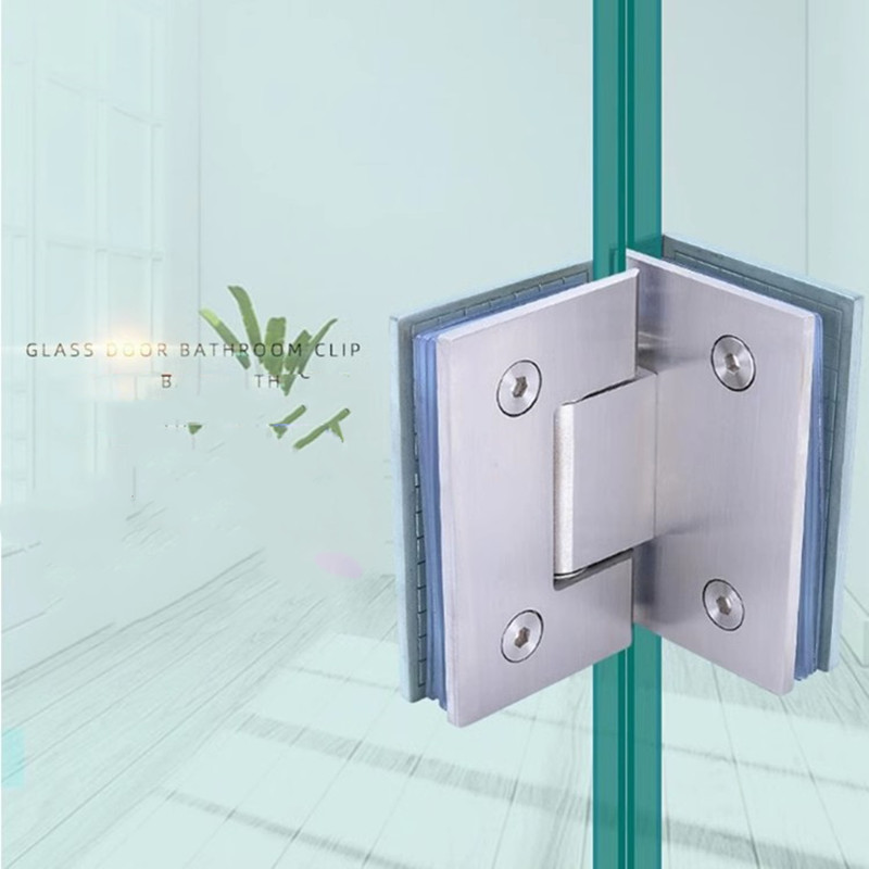 Glass Door Hinge - 90 Degree Bathroom Glass Clip 304