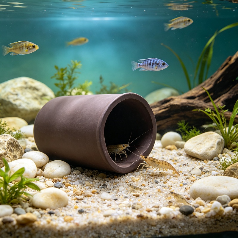 New Fish Tank Cave Aquarium Sh - Hide Cave Ceramic ulasan dan harga